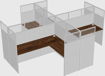 Shared l-shaped cubicles