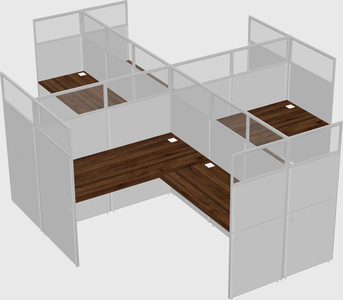 Shared l-shaped cubicles