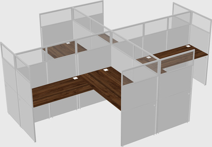 Shared l-shaped cubicles