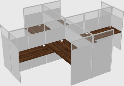 Shared l-shaped cubicles