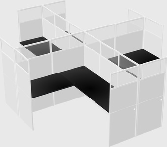 Shared l-shaped cubicles