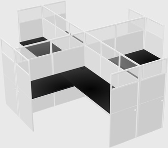 Shared l-shaped cubicles