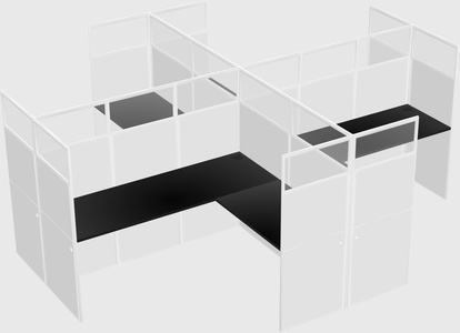 Shared l-shaped cubicles