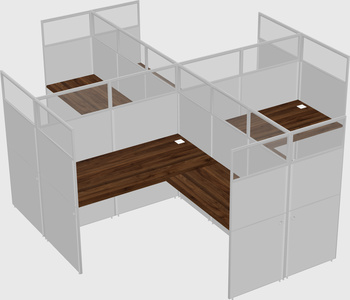 Shared l-shaped cubicles