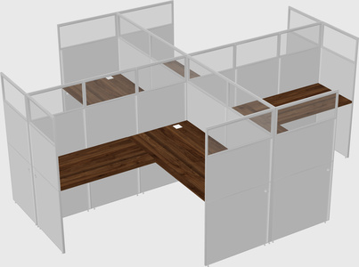 Shared l-shaped cubicles