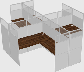 Shared l-shaped cubicles