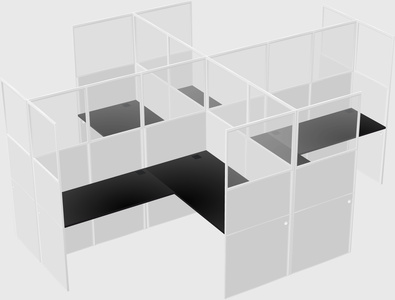 Shared l-shaped cubicles
