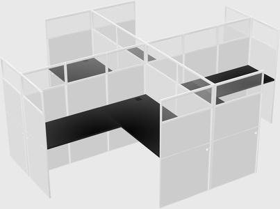 Shared l-shaped cubicles