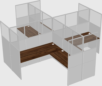 Shared l-shaped cubicles
