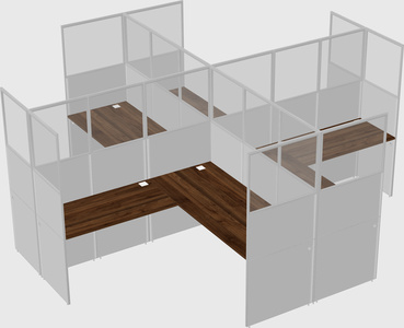 Shared l-shaped cubicles