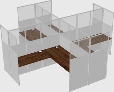 Shared l-shaped cubicles