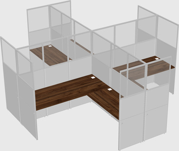 Shared l-shaped cubicles