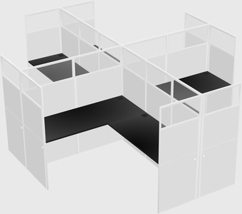 Shared l-shaped cubicles