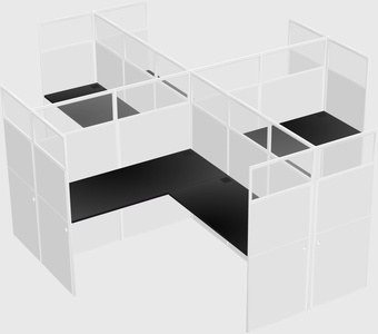 Shared l-shaped cubicles