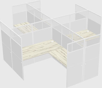 Shared l-shaped cubicles