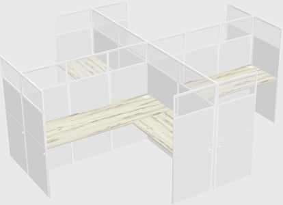 Shared l-shaped cubicles