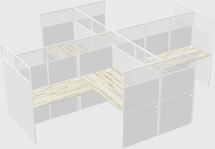 Shared l-shaped cubicles