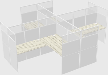 Shared l-shaped cubicles