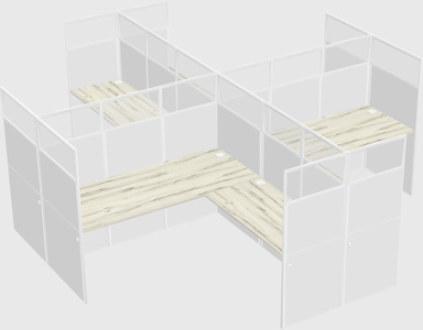 Shared l-shaped cubicles