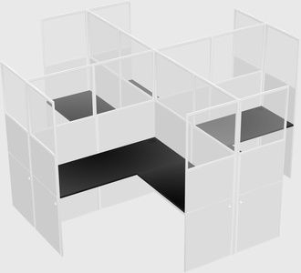 Shared l-shaped cubicles