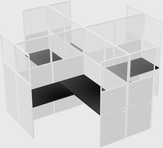 Shared l-shaped cubicles