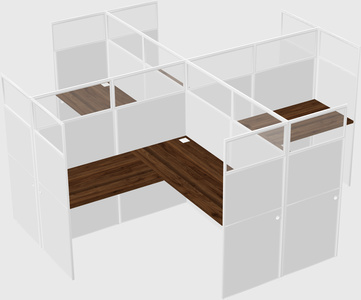 Shared l-shaped cubicles
