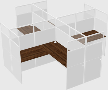 Shared l-shaped cubicles