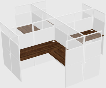 Shared l-shaped cubicles