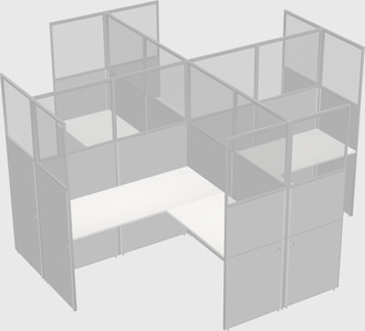 Shared l-shaped cubicles