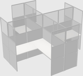 Shared l-shaped cubicles