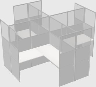 Shared l-shaped cubicles