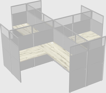 Shared l-shaped cubicles