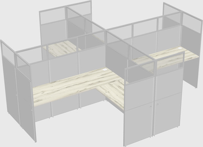 Shared l-shaped cubicles
