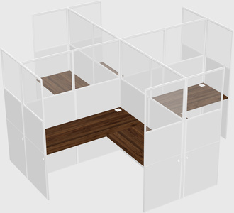 Shared l-shaped cubicles