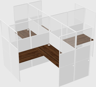 Shared l-shaped cubicles