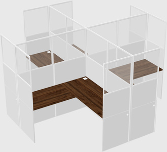 Shared l-shaped cubicles