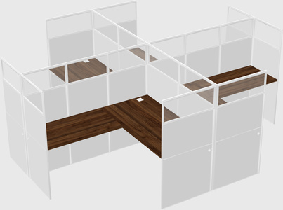 Shared l-shaped cubicles