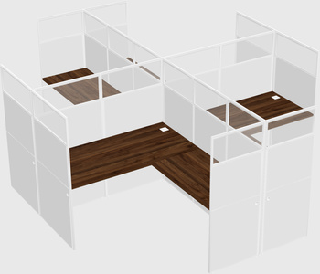 Shared l-shaped cubicles