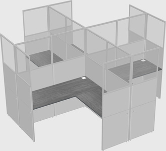 Shared l-shaped cubicles