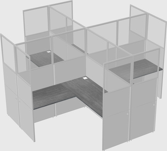 Shared l-shaped cubicles