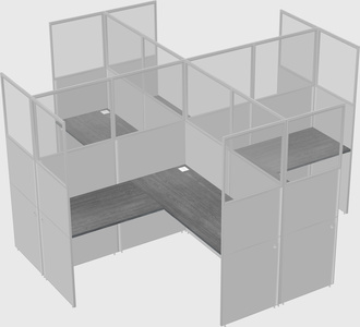 Shared l-shaped cubicles