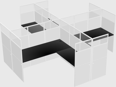Shared l-shaped cubicles