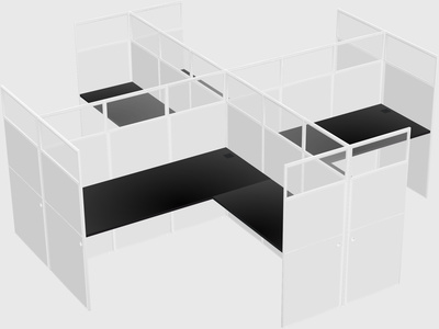 Shared l-shaped cubicles