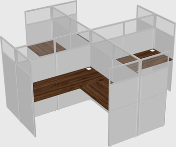 Shared l-shaped cubicles