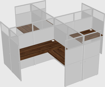 Shared l-shaped cubicles