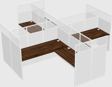 Shared l-shaped cubicles