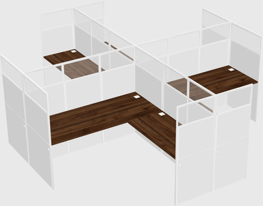 Shared l-shaped cubicles