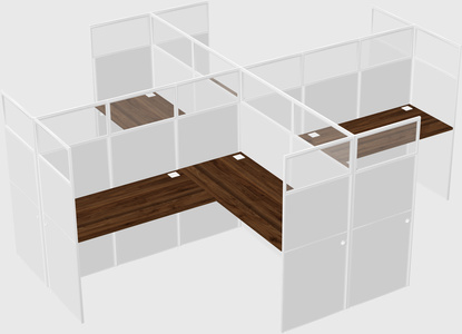 Shared l-shaped cubicles