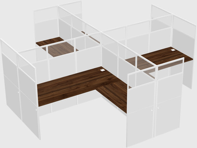 Shared l-shaped cubicles