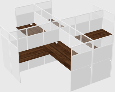 Shared l-shaped cubicles